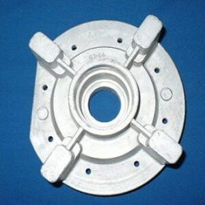 High-strength aluminum die-cast clutch hub with reinforced arms and central bearing mount, manufactured by Karmayogi Engineers for reliable performance in automotive and industrial power transmission systems.