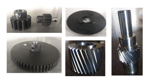 "Precision machined helical gear with smooth tooth profile for quiet power transmission