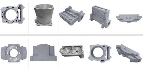 Precision aluminum alloy castings including engine blocks, motor housings, and industrial machine components