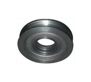 Precision-machined cast iron pulley with dual grooves for industrial belt-driven systems
